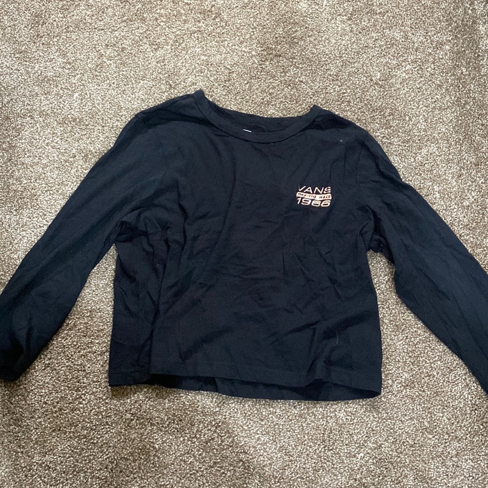 Vans Off The Wall Black 3/4 Length Sleeve Tee